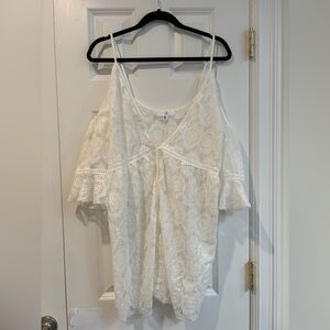 Missguided - White Lace Beach Coverup